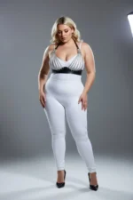 Plus Size Black Women's Harness Set with Chain Detail, Leather Fancy Accessory - SH964 - Image 4