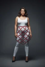 Kırmızı Deri Büyük Beden Kafes Detaylı Etek Harness SH982 - Image 4