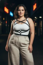 Plus Size Black Women's Belt Harness Style Leather Body Accessory - SH991 - Image 4