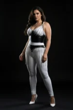 Büyük Beden Siyah Zincir Püskül Detaylı Deri Etek SH994 - Image 3