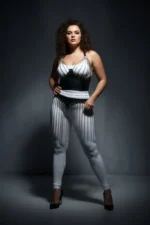 Büyük Beden Siyah Zincir Püskül Detaylı Deri Etek SH994 - Image 4