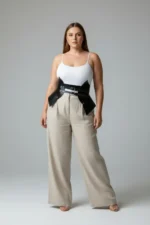 Plus Size Black Women's Leather Corset Belt Set - SH1010 - Image 2