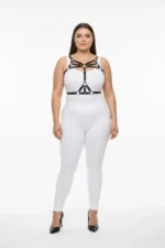 Plus Size Black Women's Harness Set with Ring Detail, Sexy Body Accessory - SH1053