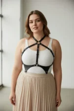 Plus Size Black Women's Belt Leather Body Accessory Corset Style Outfit Complementary - SH1110 - Image 2