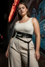 Plus Size Black Women's Belt Corset-Style Multilayered Buckle - SH1129 - Image 5