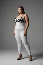 Plus Size Black Women's Leather Harness Set Fantasy Lingerie Body Accessory - SH1155