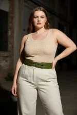 Plus Size Khaki Women's Belt, Wide Fit Double Buckle Combination Accessory - SH1203 - Image 4