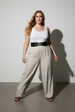 Plus Size Black Women's Belt, Thick Shape, Double Buckle, Stud Detail - SH1203 - Image 4