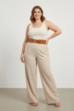 Plus Size Women's Belt, Genuine Leather, Wide Fit, Double Buckle - SH1203 - Image 2