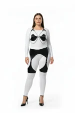 Plus Size Black Women's Harness Set with Chain and Garter Details - SH1220