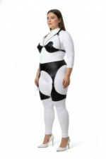 Plus Size Black Women's Harness Set with Chain and Garter Details - SH1220 - Image 2