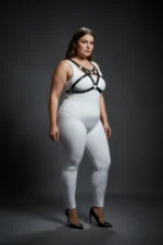 Plus Size Black Women's Harness Set with Ring Detail, Stylish Fantasy Accessory - SH1239 - Image 4