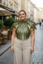 Plus Size Khaki Women's Belt Corset-Style Leather Body Accessory - SH1257