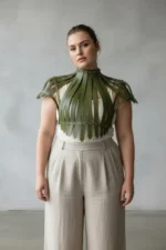 Plus Size Khaki Women's Belt Corset-Style Leather Body Accessory - SH1257 - Image 3