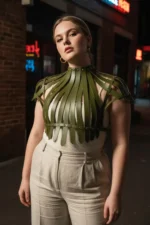 Plus Size Khaki Women's Belt Corset-Style Leather Body Accessory - SH1257 - Image 5