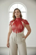 Plus Size Red Women's Belt, Bold Leather Strap Body Accessory - SH1257 - Image 3