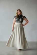 Plus Size Black Women's Leather Belt Corset Style Body Accessory with Stud Details - SH1257 - Image 2