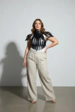 Plus Size Black Women's Leather Belt Corset Style Body Accessory with Stud Details - SH1257 - Image 4