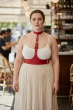 Plus Size Red Women's Belt Strap Corset Style Leather Accessory - SH1297