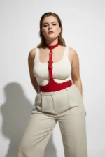 Plus Size Red Women's Belt Strap Corset Style Leather Accessory - SH1297 - Image 5