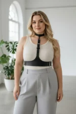 Plus Size Black Women's Belt Corset Style Leather Harness Accessory - SH1297 - Image 2