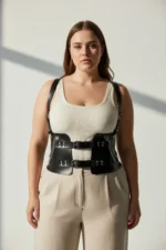 Plus Size Black Women's Belt Corset-Style with Chain Detail - SH1300 - Image 5