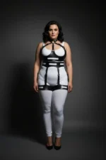 Plus Size Black Women's Leather Harness Set with Ring Detail Body Accessory - SH1302 - Image 4