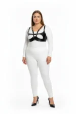 Plus Size Black Women's Harness Set Adjustable Leather Body Accessory - SH1377 - Image 2