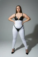 Plus Size Black Women's Harness Set with Leather-Look Ring Detail Fantasy Accessory - SH1391 - Image 3