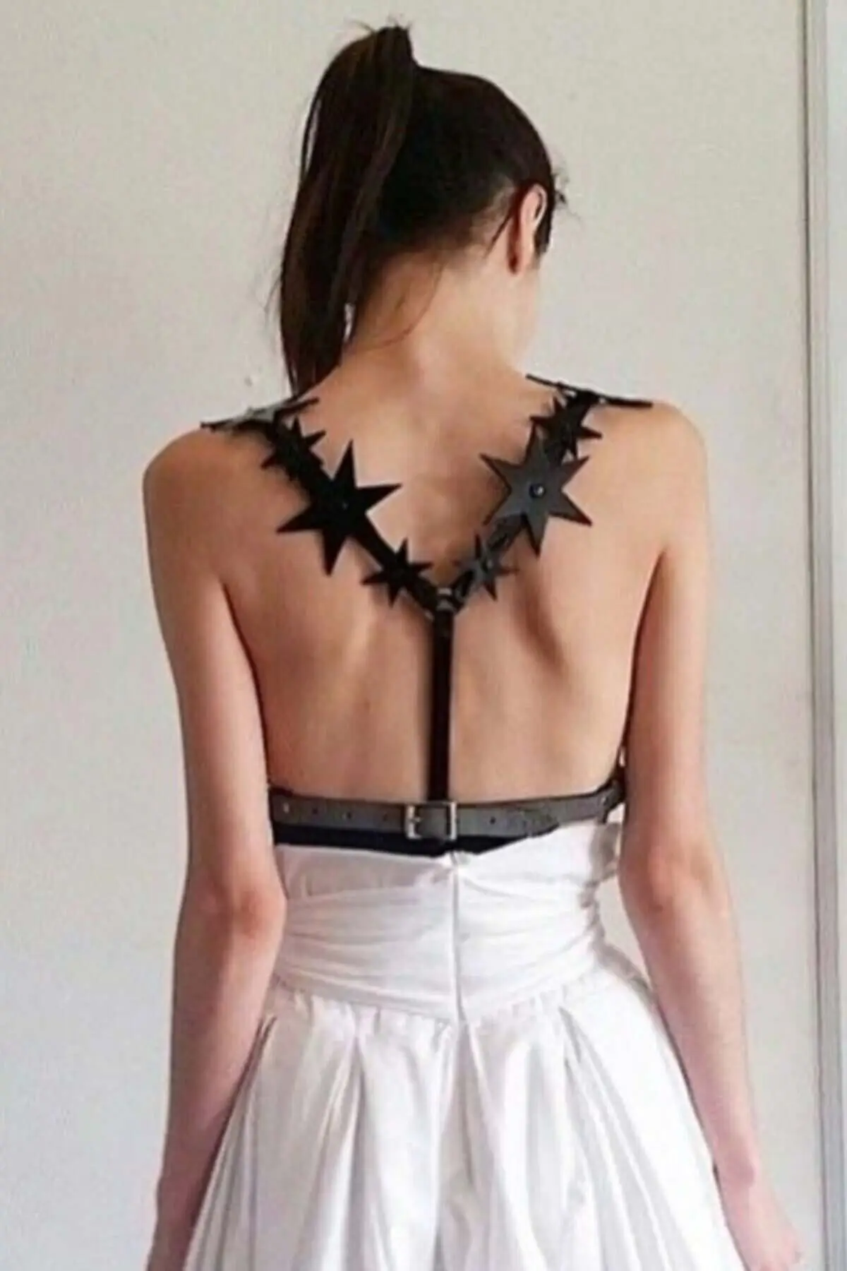 Stylish Leather Belt Harness with Star Detail - SH634