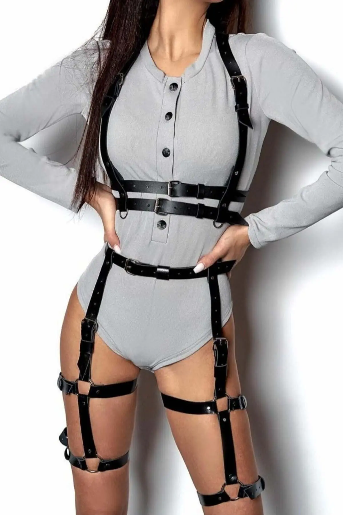 Leather Harness Set with Belt - SH709