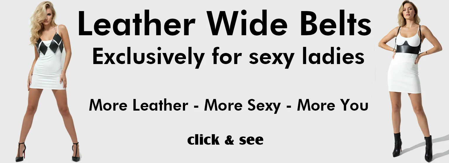 Sexy harness collection featuring adjustable black leather body harness for women